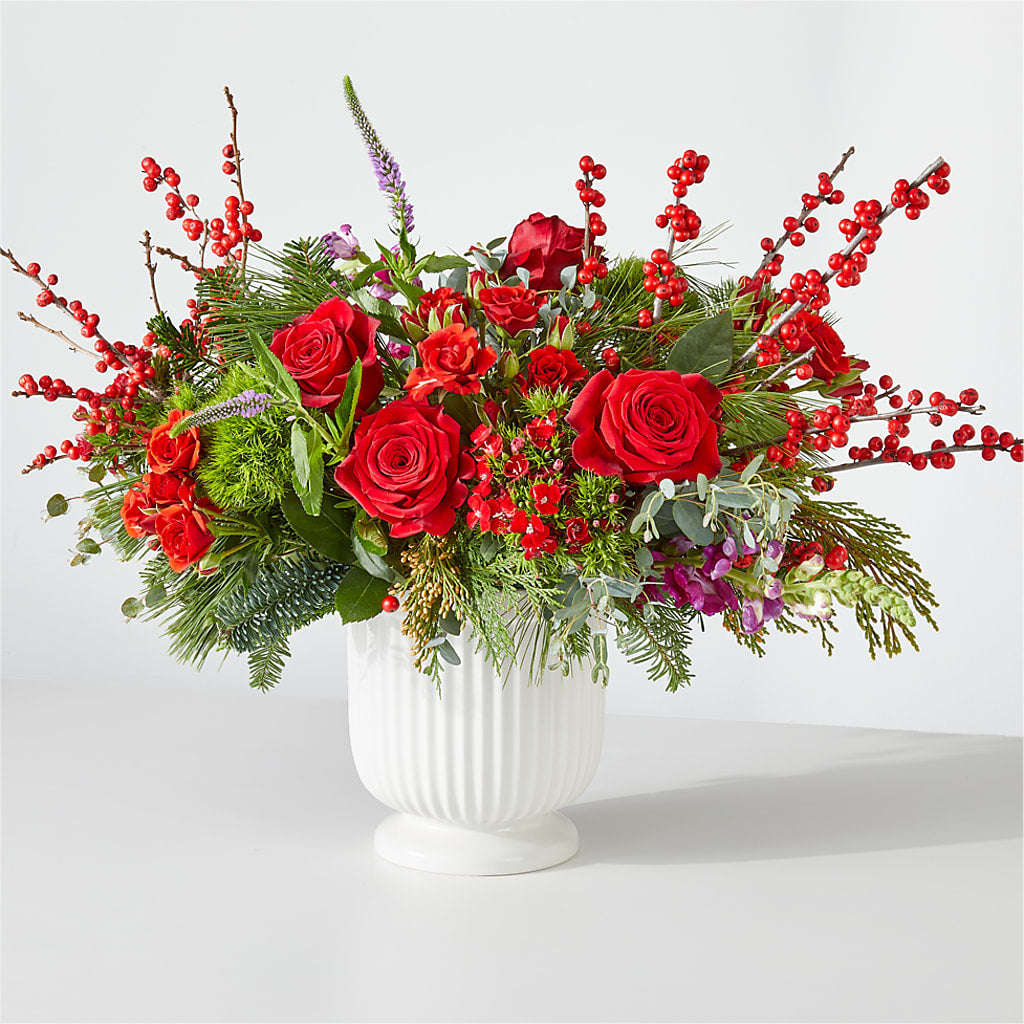 Big Red Bow Bouquet – Blossom Street Florist, Lauderhill FL