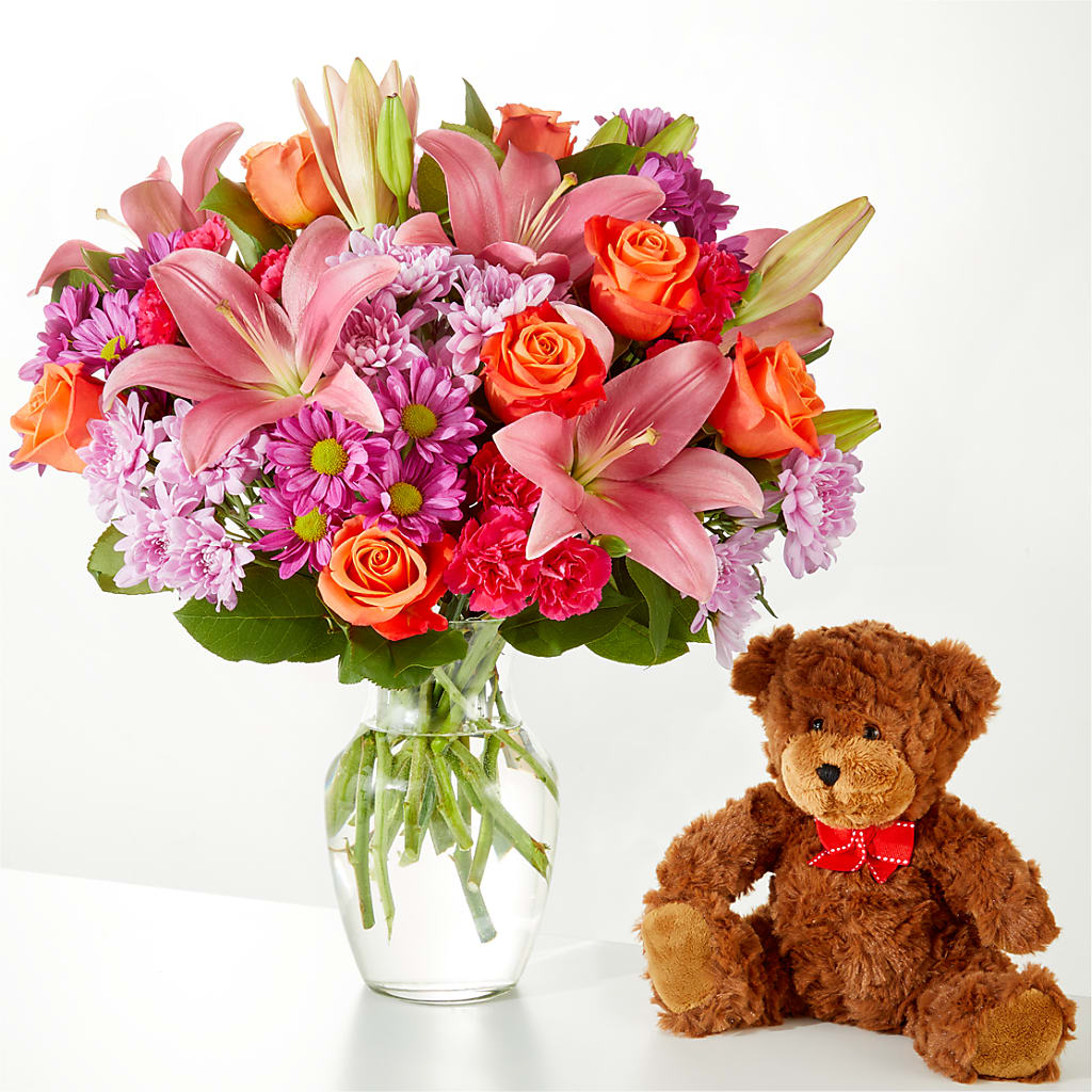 One and Only Bouquet and Bear Bundle – Blossom Street Florist, Lauderhill FL