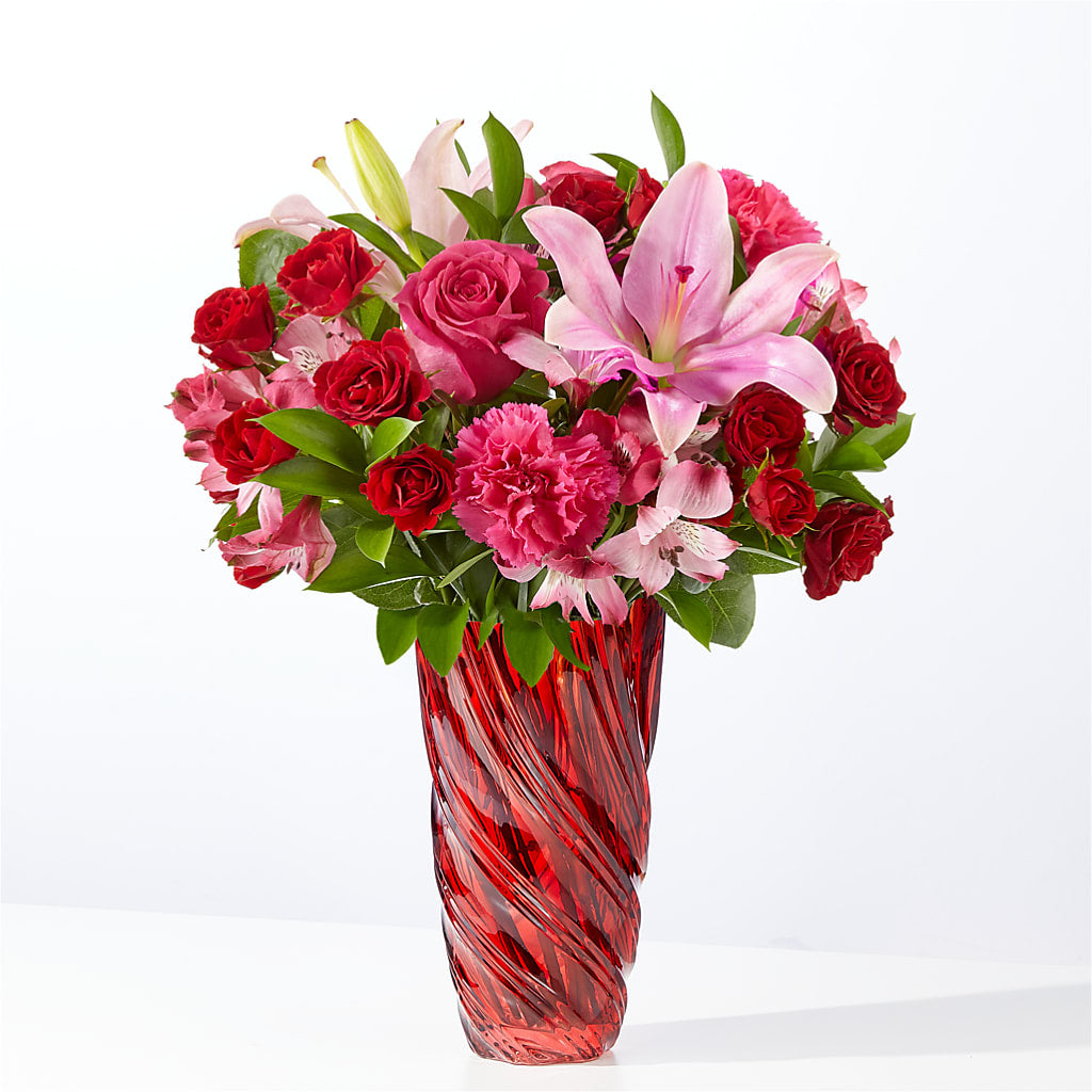 In Love Bouquet with Luxe Swirl Vase – Blossom Street Florist, Lauderhill FL
