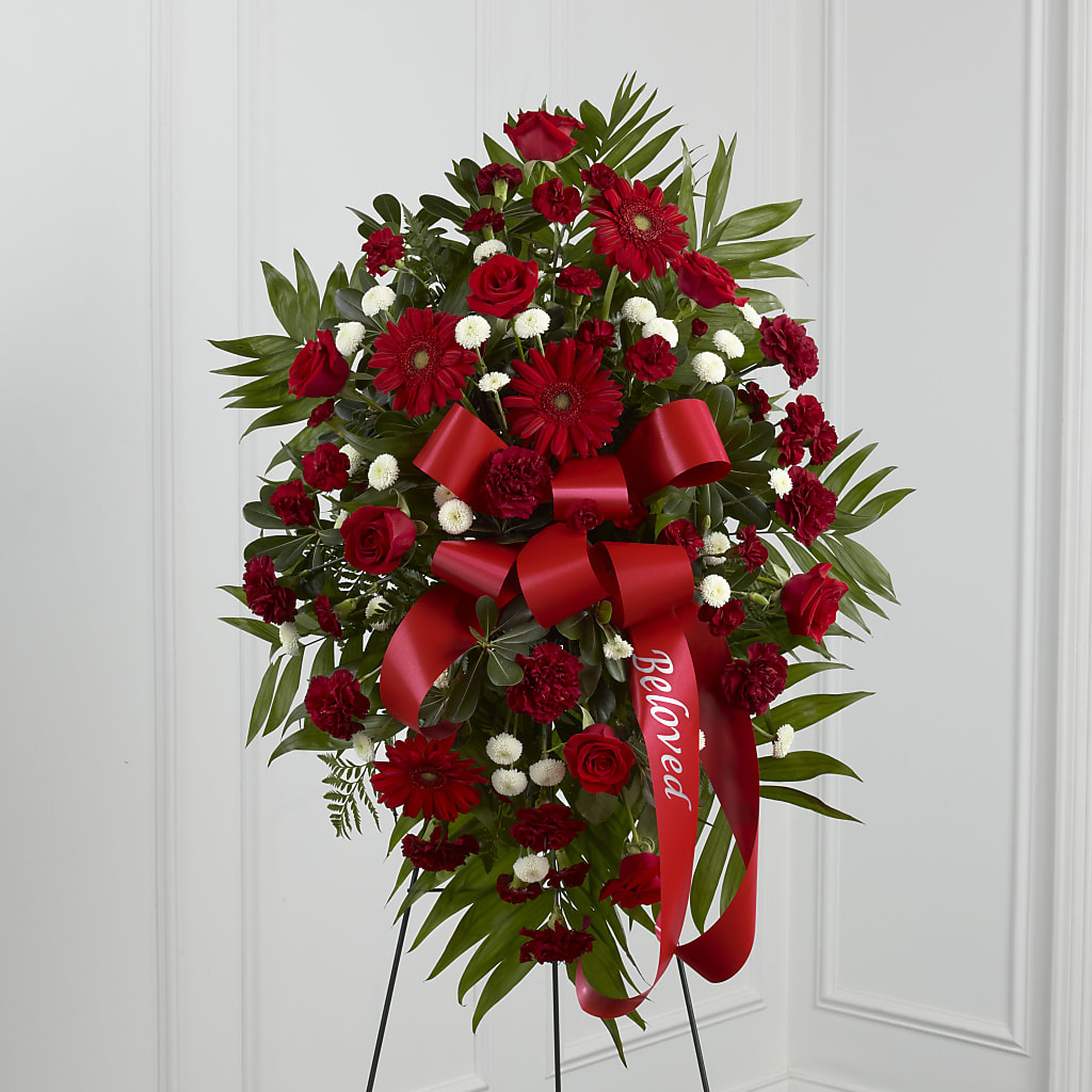 Treasured Memories Standing Spray – Blossom Street Florist, Lauderhill FL
