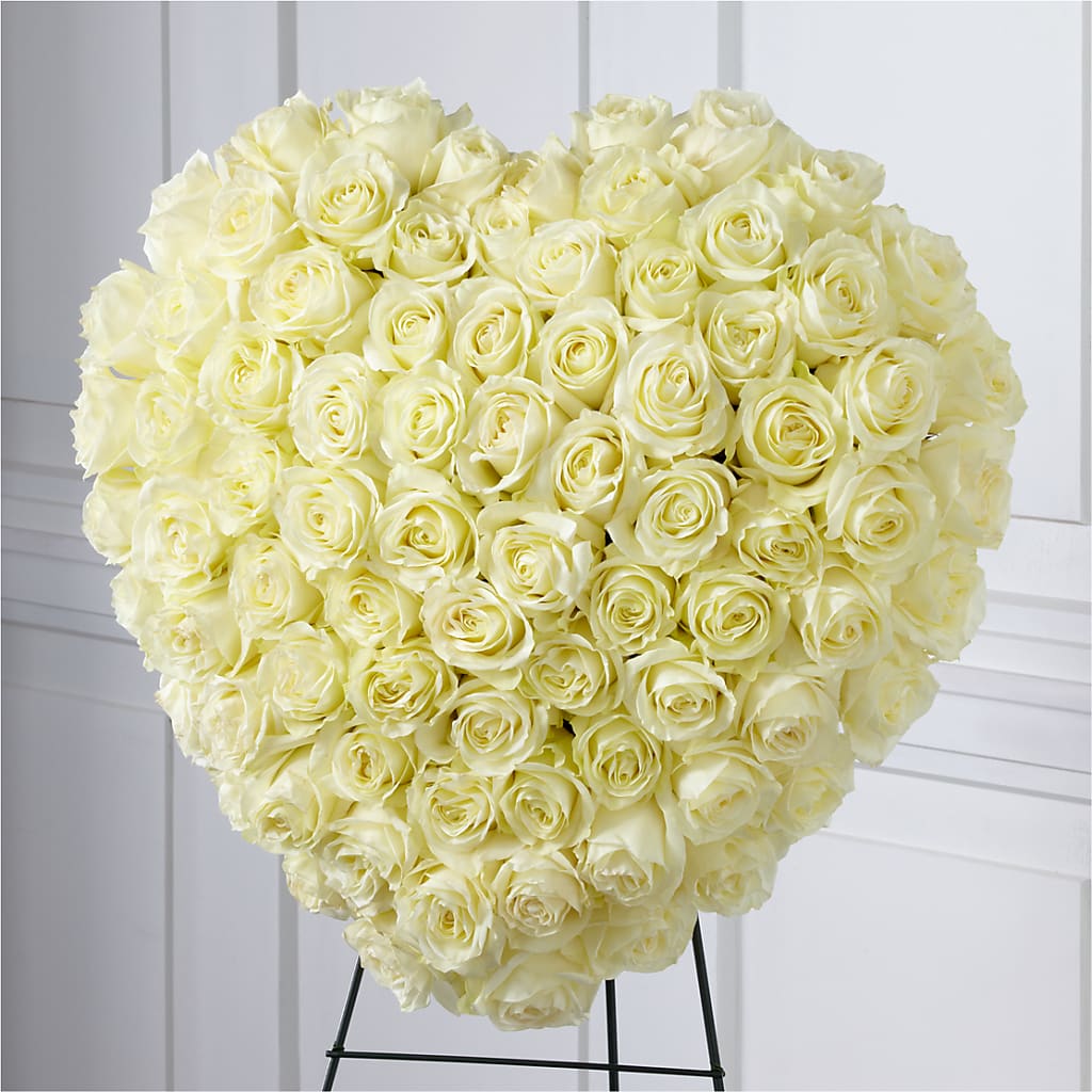 Elegant Remembrance Standing Heart – Blossom Street Florist, Lauderhill FL