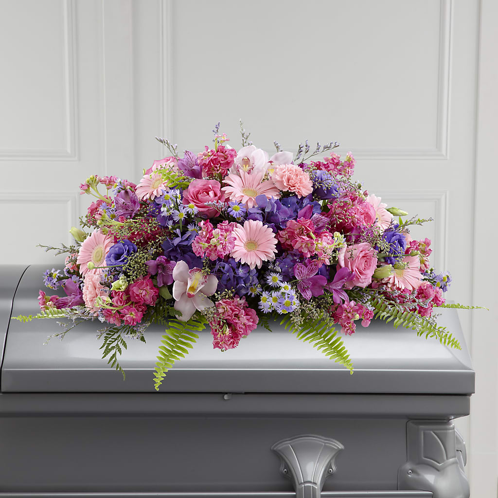 Glorious Garden Casket Spray – Blossom Street Florist, Lauderhill FL