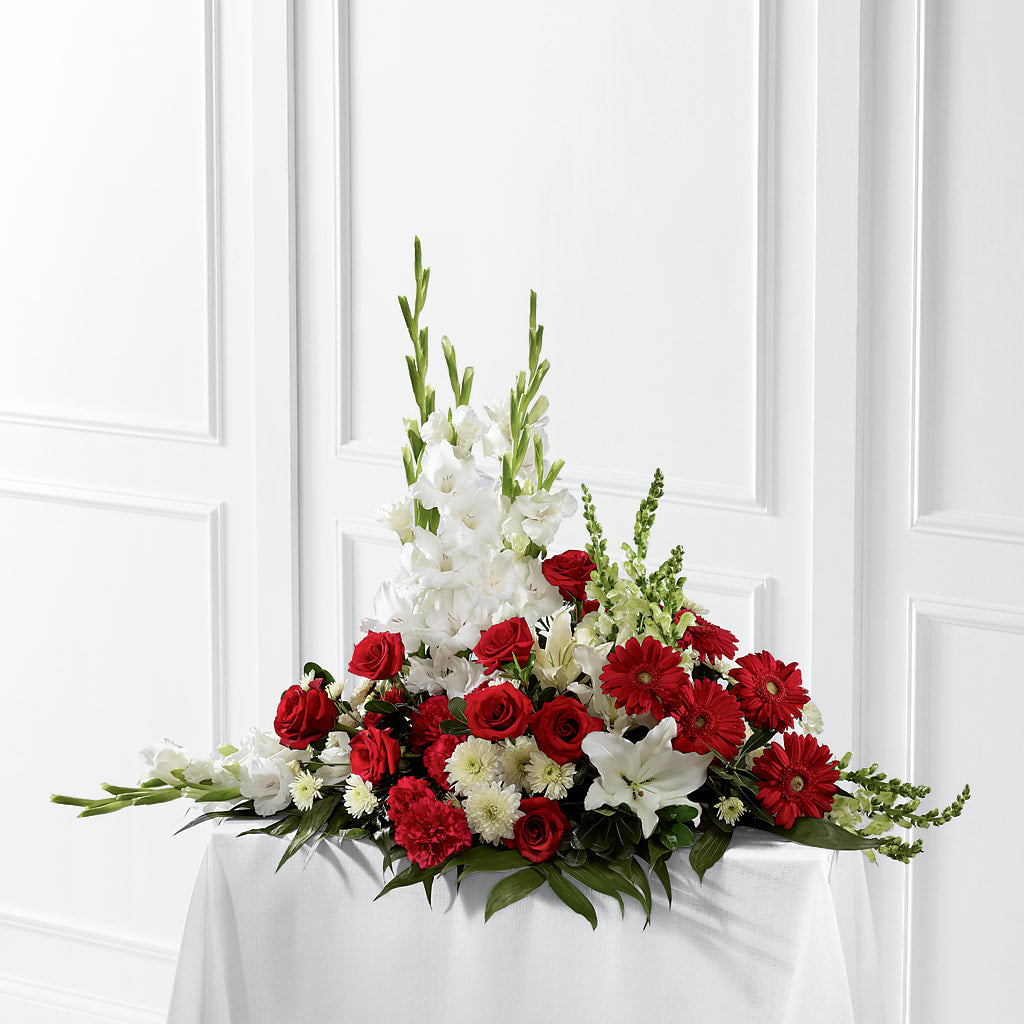 Crimson & White Arrangement – Blossom Street Florist, Lauderhill FL