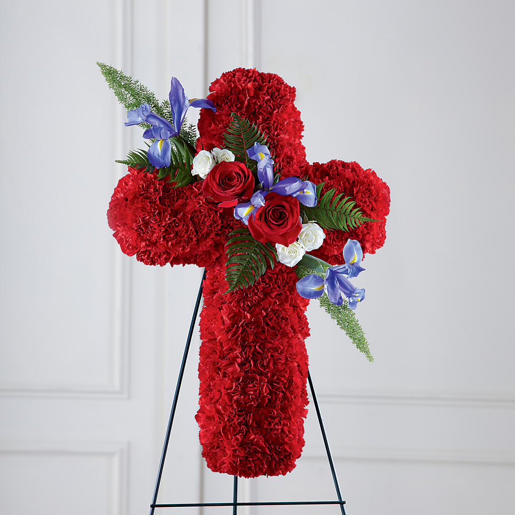 Faithful Hero Floral Cross – Blossom Street Florist, Lauderhill FL