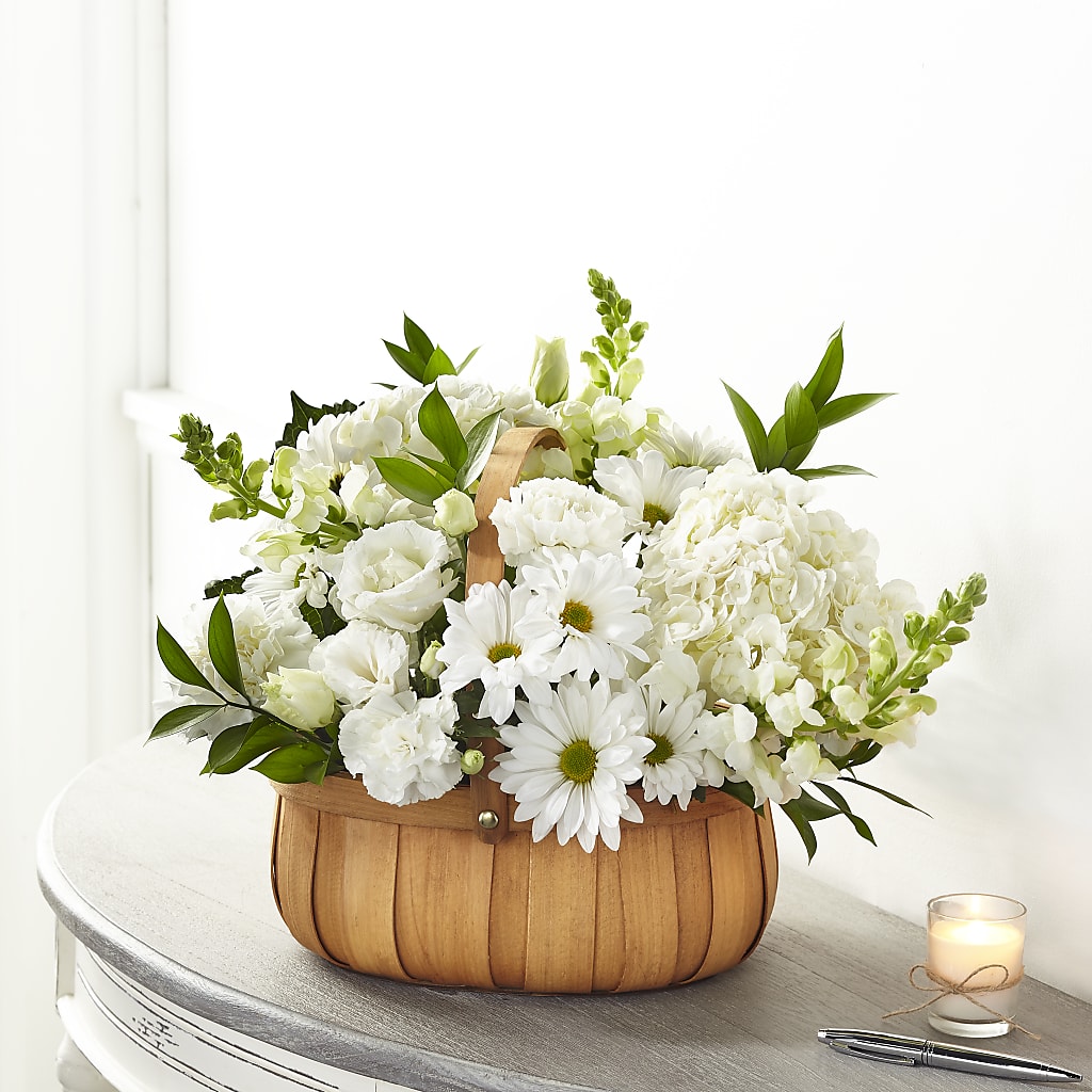Pure Ivory Basket – Blossom Street Florist, Lauderhill FL