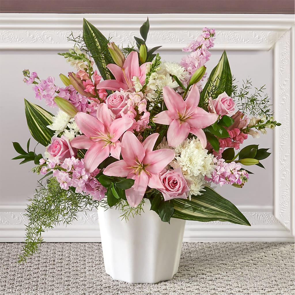 Simply Serene Floor Basket – Blossom Street Florist, Lauderhill FL