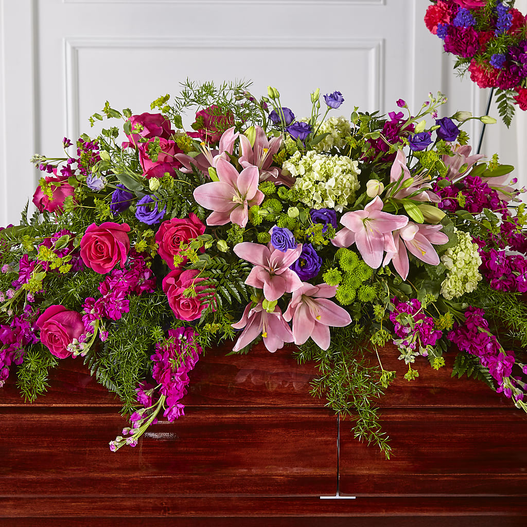 Radiant Tribute Casket Spray – Blossom Street Florist, Lauderhill FL