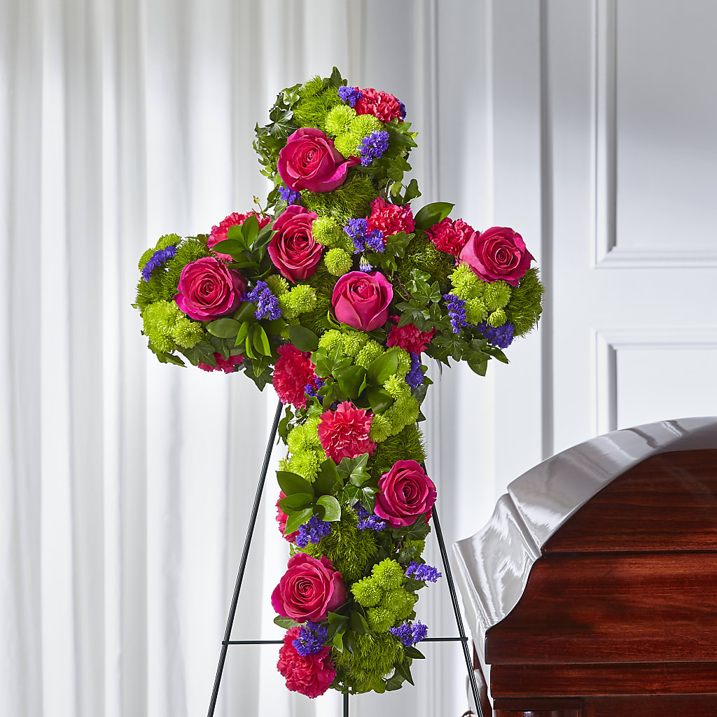 Tribute Rose Floral Cross – Blossom Street Florist, Lauderhill FL