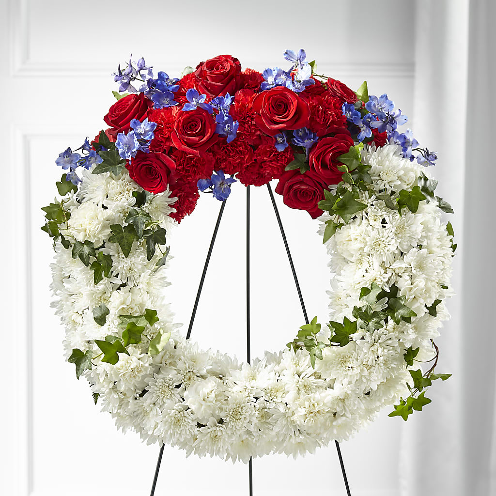 Patriotic Passion Wreath – Blossom Street Florist, Lauderhill FL