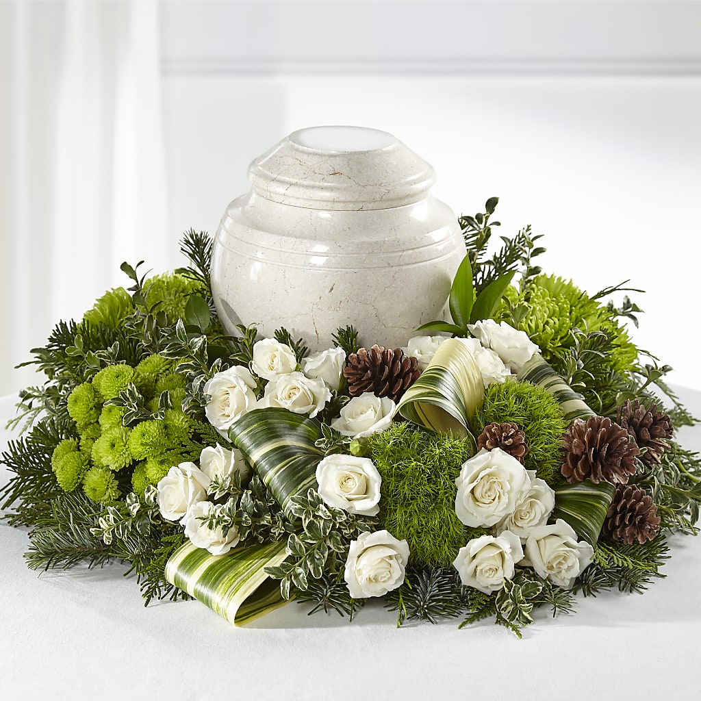 Precious Evergreen Cremation Adornment – Blossom Street Florist, Lauderhill FL