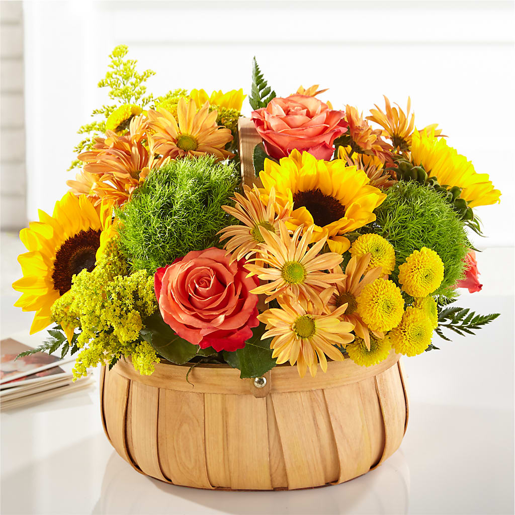 Harvest Sunflower Basket – Blossom Street Florist, Lauderhill FL