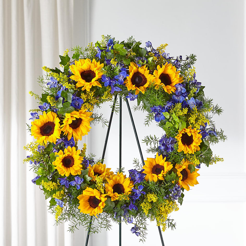 Bright Rays Wreath – Blossom Street Florist, Lauderhill FL
