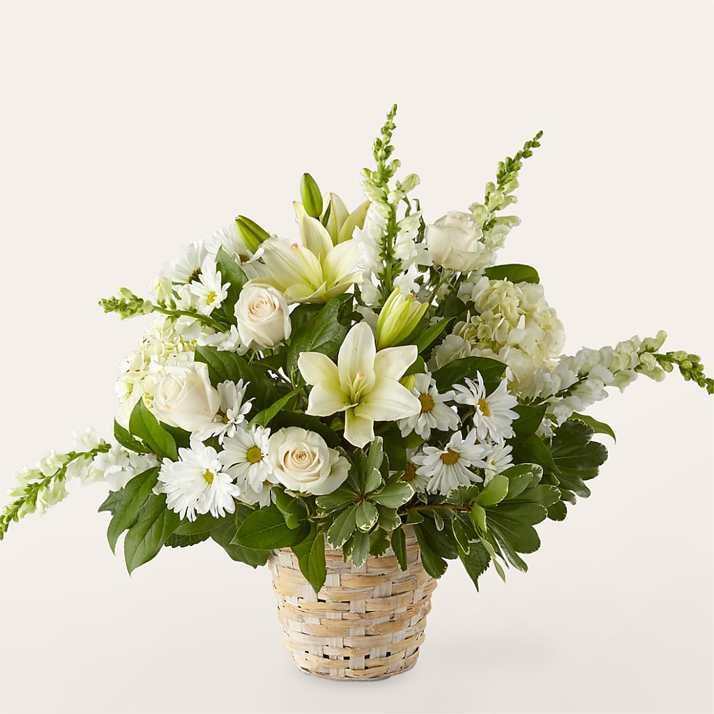 Ivory Elegance Floral Basket – Blossom Street Florist, Lauderhill FL