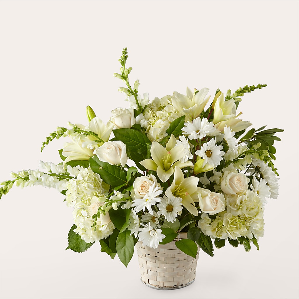 Ivory Elegance Floral Basket – Blossom Street Florist, Lauderhill FL