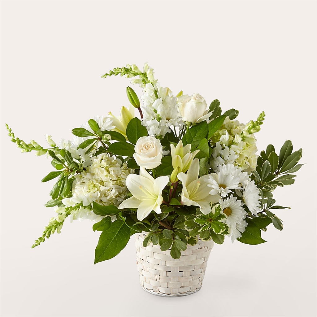 Ivory Elegance Floral Basket – Blossom Street Florist, Lauderhill FL