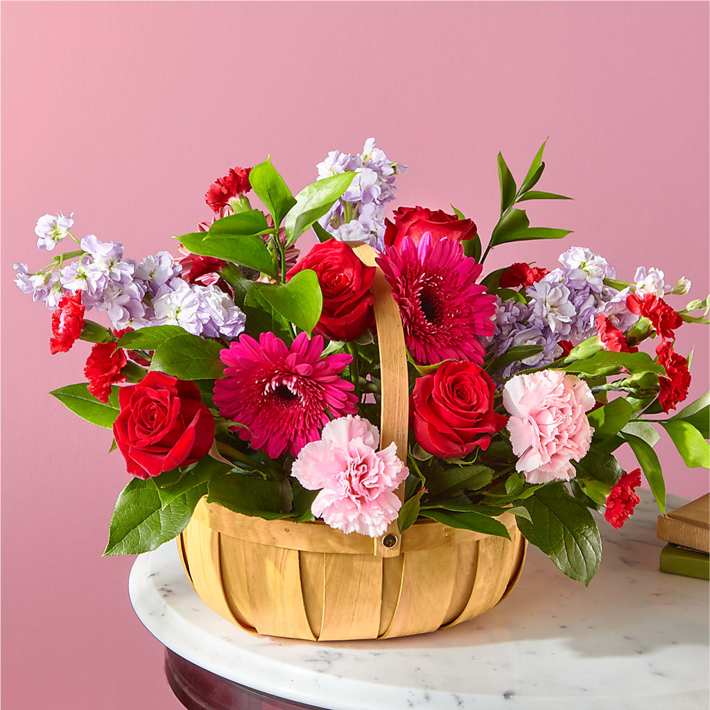 Pink Picnic Basket – Blossom Street Florist, Lauderhill FL