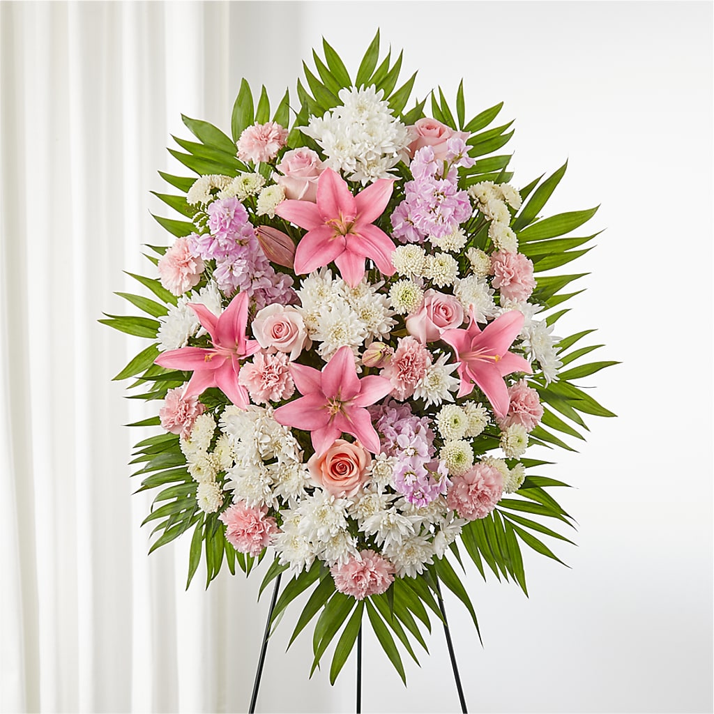 Offering Solace Standing Spray – Blossom Street Florist, Lauderhill FL