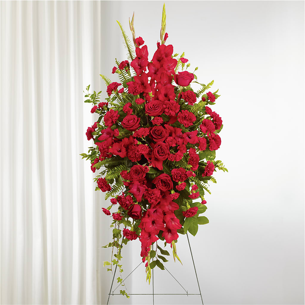 From the Heart Standing Spray – Blossom Street Florist, Lauderhill FL