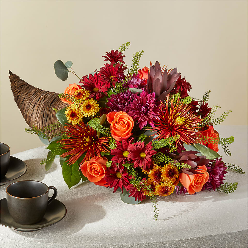 Autumn Herald Cornucopia – Blossom Street Florist, Lauderhill FL