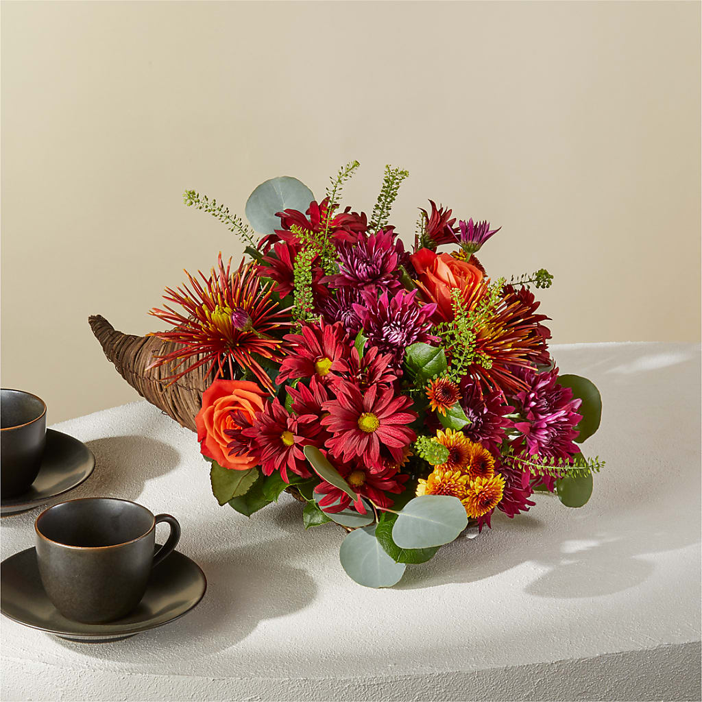 Autumn Herald Cornucopia – Blossom Street Florist, Lauderhill FL
