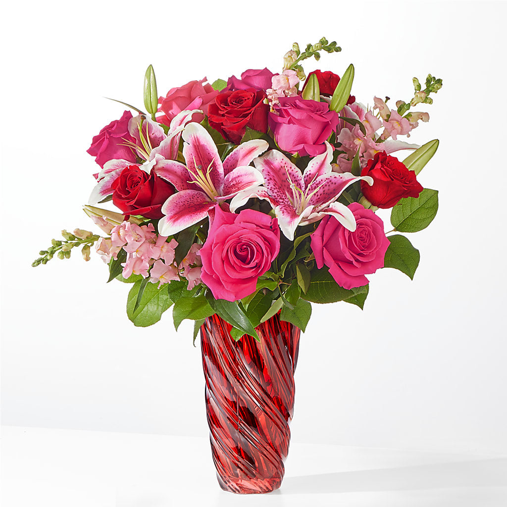 Always You Bouquet with Luxe Swirl Vase – Blossom Street Florist, Lauderhill FL