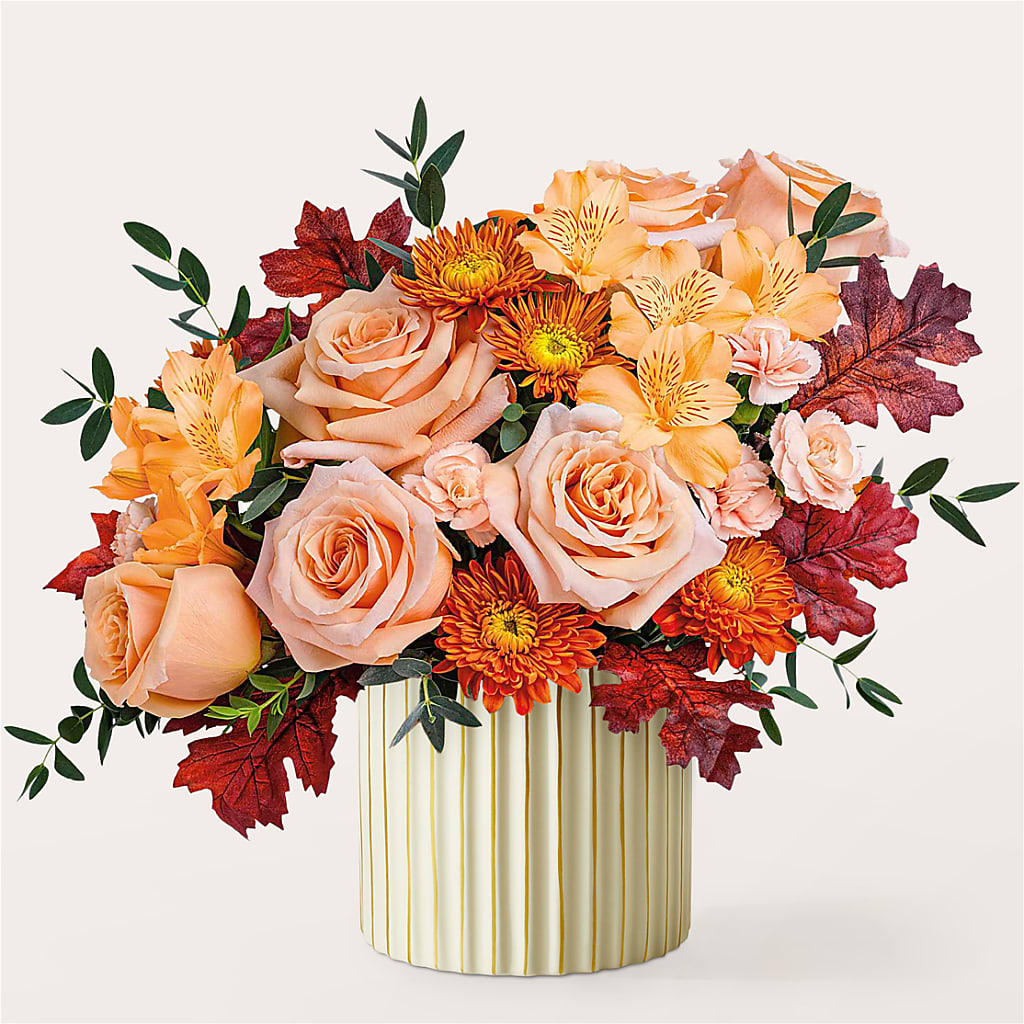 Spiced Latte Bouquet with Ivory Vase – Blossom Street Florist, Lauderhill FL