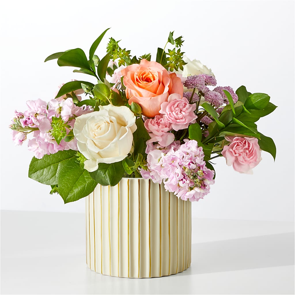 French Market Bouquet with Ivory Vase – Blossom Street Florist, Lauderhill FL