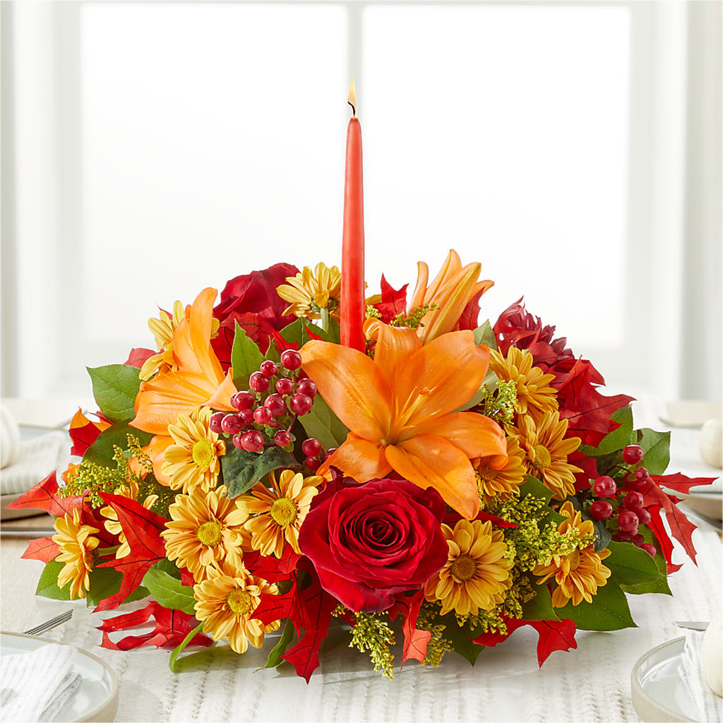 Autumn's Embrace Centerpiece – Blossom Street Florist, Lauderhill FL