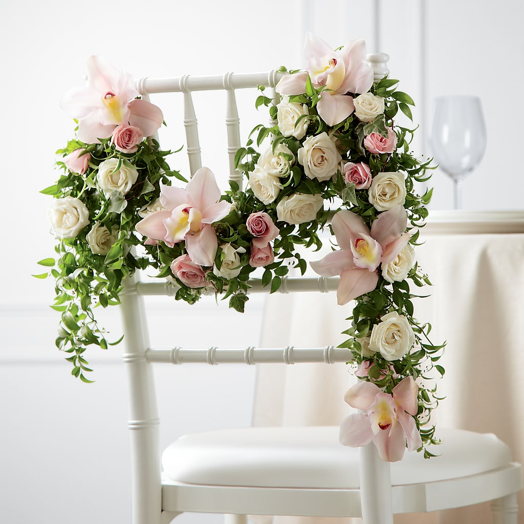 Orchid Rose Chair Décor – Blossom Street Florist, Lauderhill FL