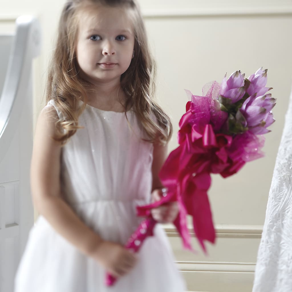 Sparkle Pink Flower Girl Bouquet – Blossom Street Florist, Lauderhill FL