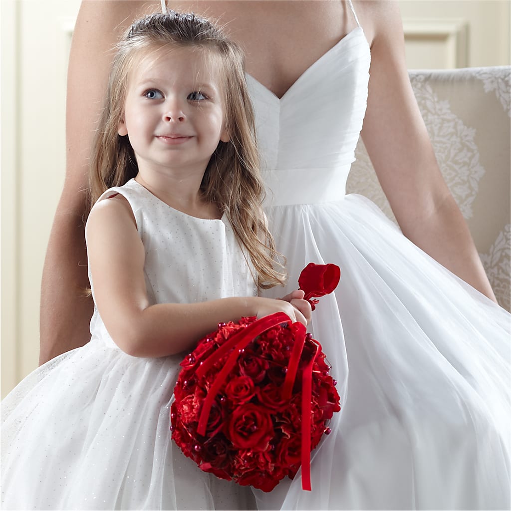 Pure at Heart Flower Girl Arrangement – Blossom Street Florist, Lauderhill FL