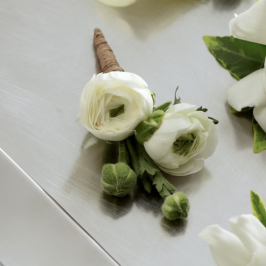 White Ranunculus Boutonniere – Blossom Street Florist, Lauderhill FL