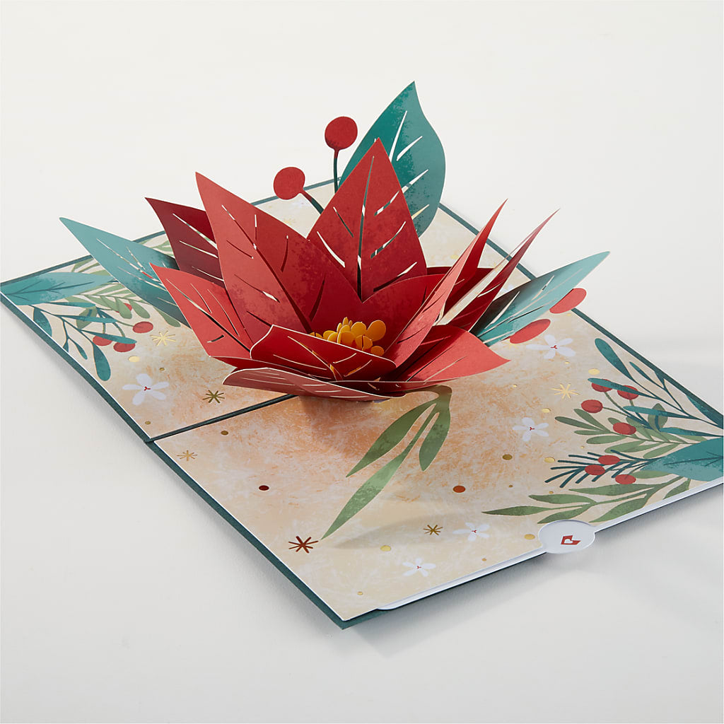 Happiest Holidays Poinsettia and Lovepop Card –  Blossom Street Florist, Lauderhill FL