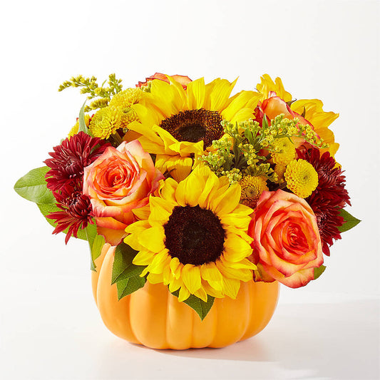 Golden Gourd Pumpkin Bouquet –  Blossom Street Florist, Lauderhill FL