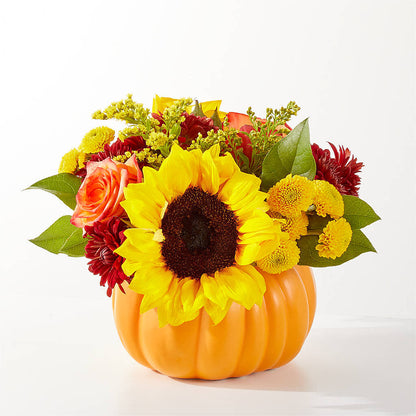 Golden Gourd Pumpkin Bouquet –  Blossom Street Florist, Lauderhill FL