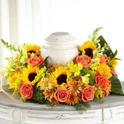 Faithful Sunflower Cremation Adornment –  Blossom Street Florist, Lauderhill FL