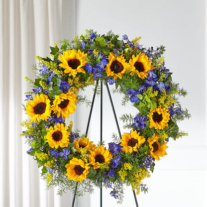Bright Rays Wreath –  Blossom Street Florist, Lauderhill FL
