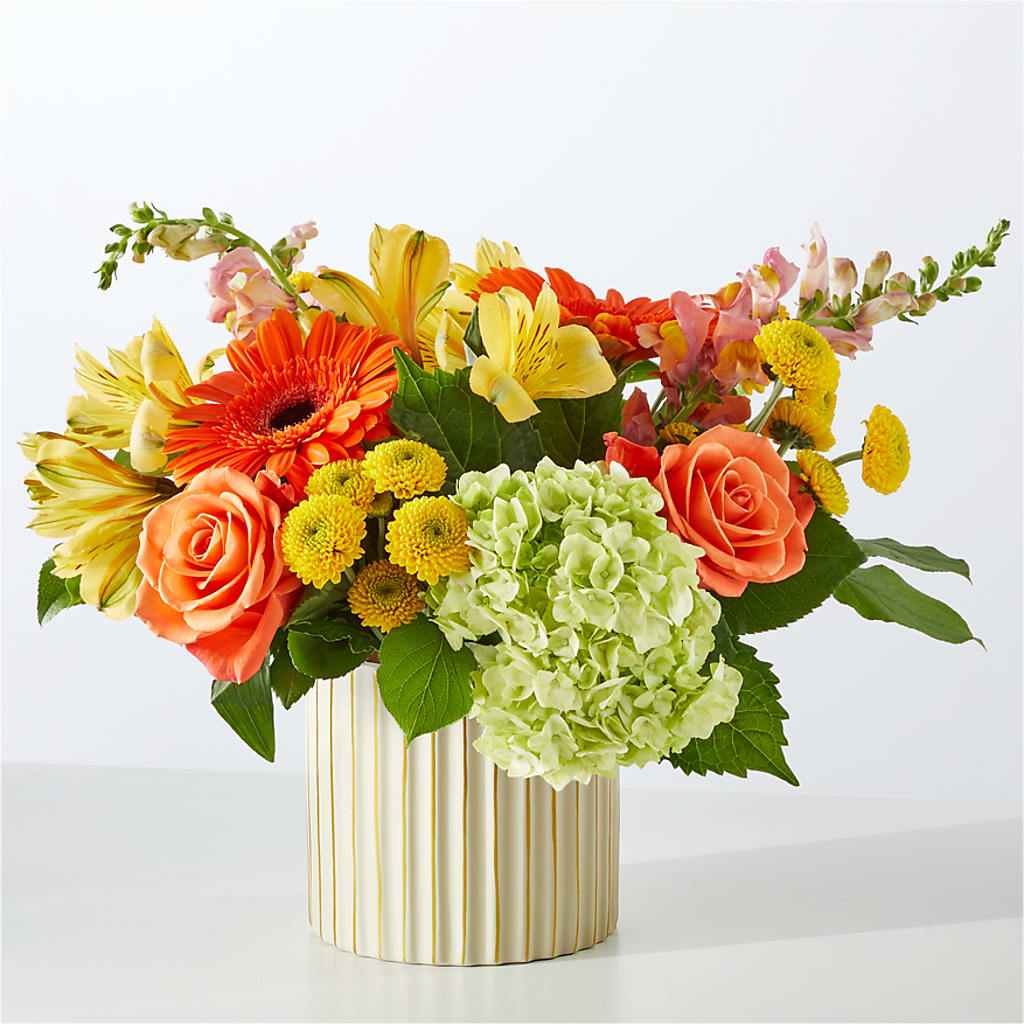 Autumn Sunshine Bouquet with Ivory Vase –  Blossom Street Florist, Lauderhill FL