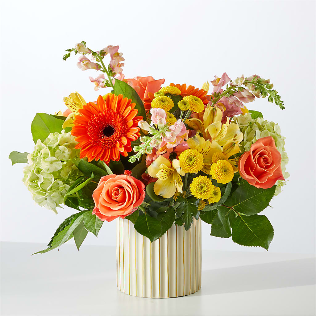 Autumn Sunshine Bouquet with Ivory Vase –  Blossom Street Florist, Lauderhill FL