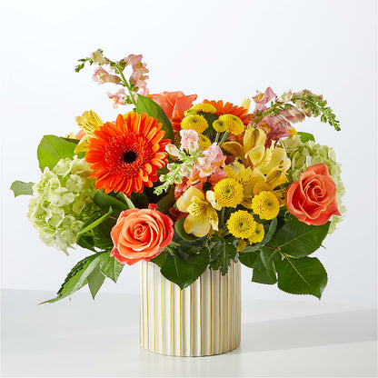 Autumn Sunshine Bouquet with Ivory Vase –  Blossom Street Florist, Lauderhill FL