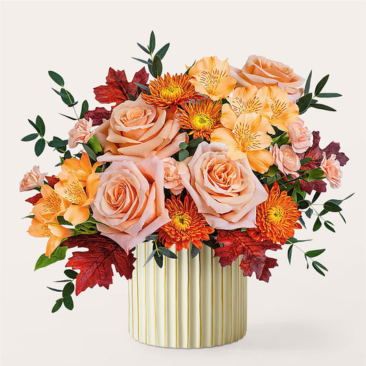 Spiced Latte Bouquet with Ivory Vase –  Blossom Street Florist, Lauderhill FL