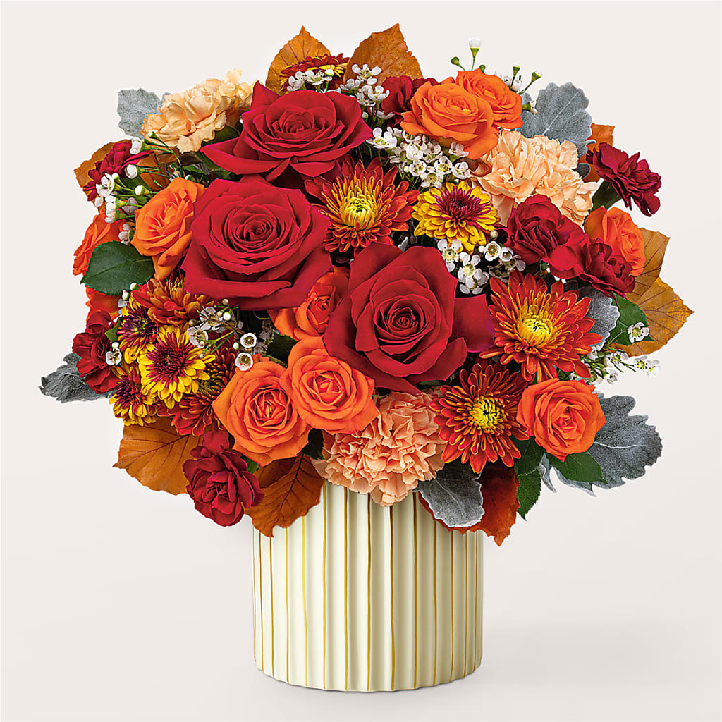 Merlot Bouquet with Ivory Vase –  Blossom Street Florist, Lauderhill FL