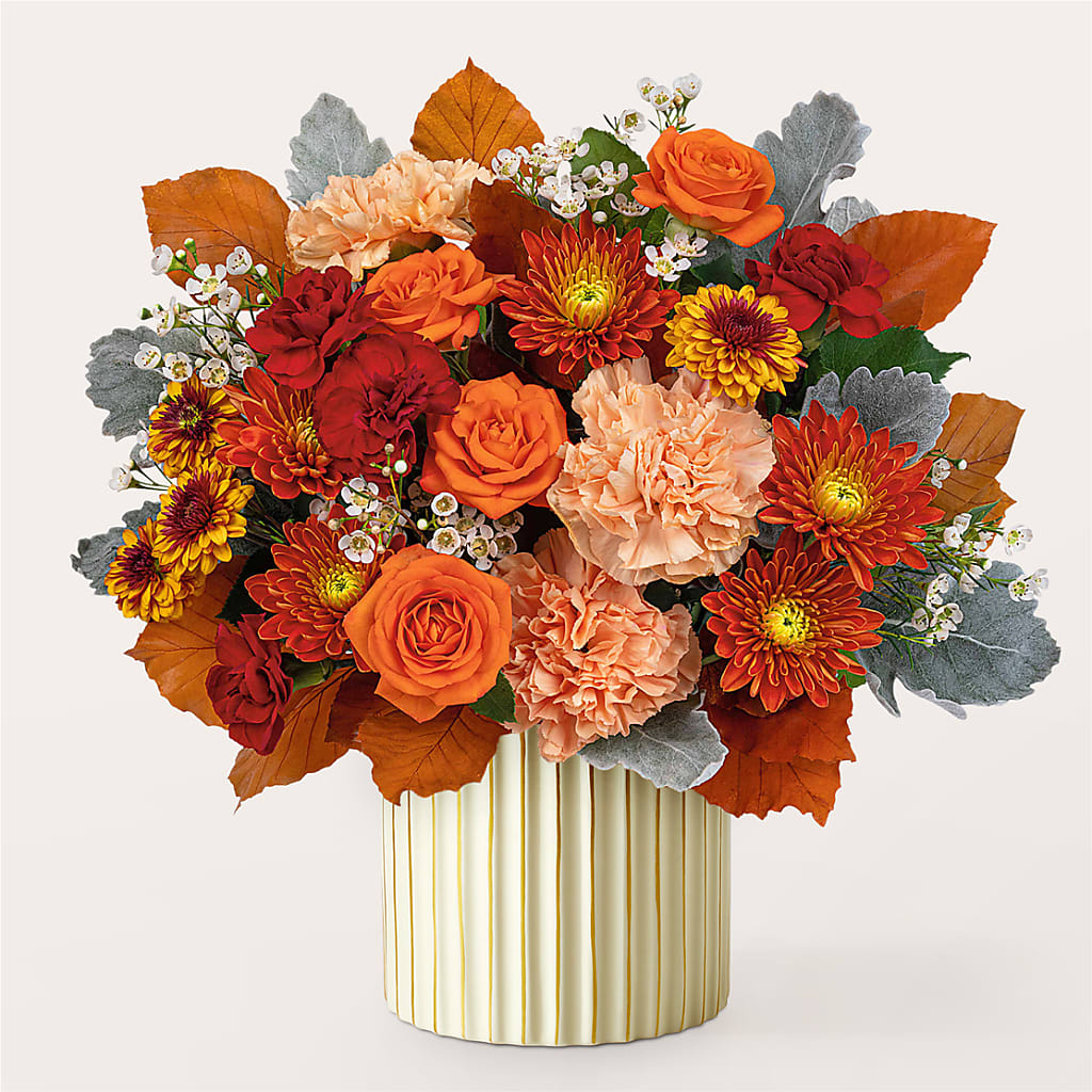 Merlot Bouquet with Ivory Vase –  Blossom Street Florist, Lauderhill FL