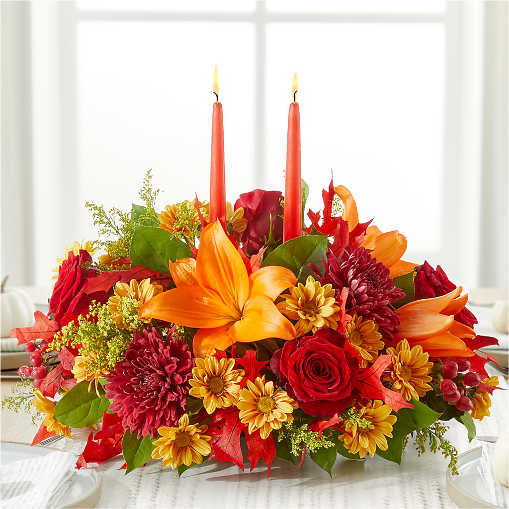 Autumn's Embrace Centerpiece –  Blossom Street Florist, Lauderhill FL