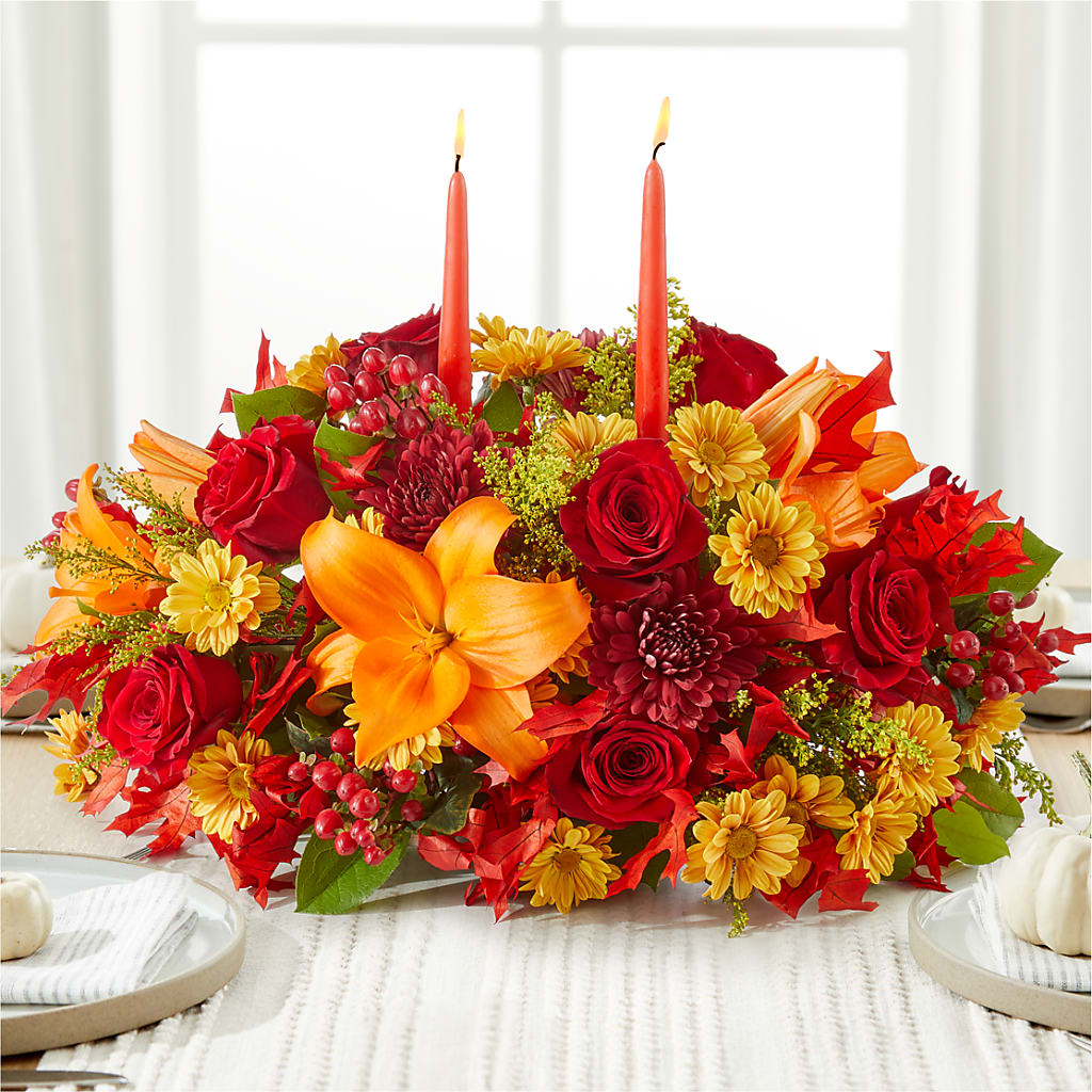 Autumn's Embrace Centerpiece –  Blossom Street Florist, Lauderhill FL