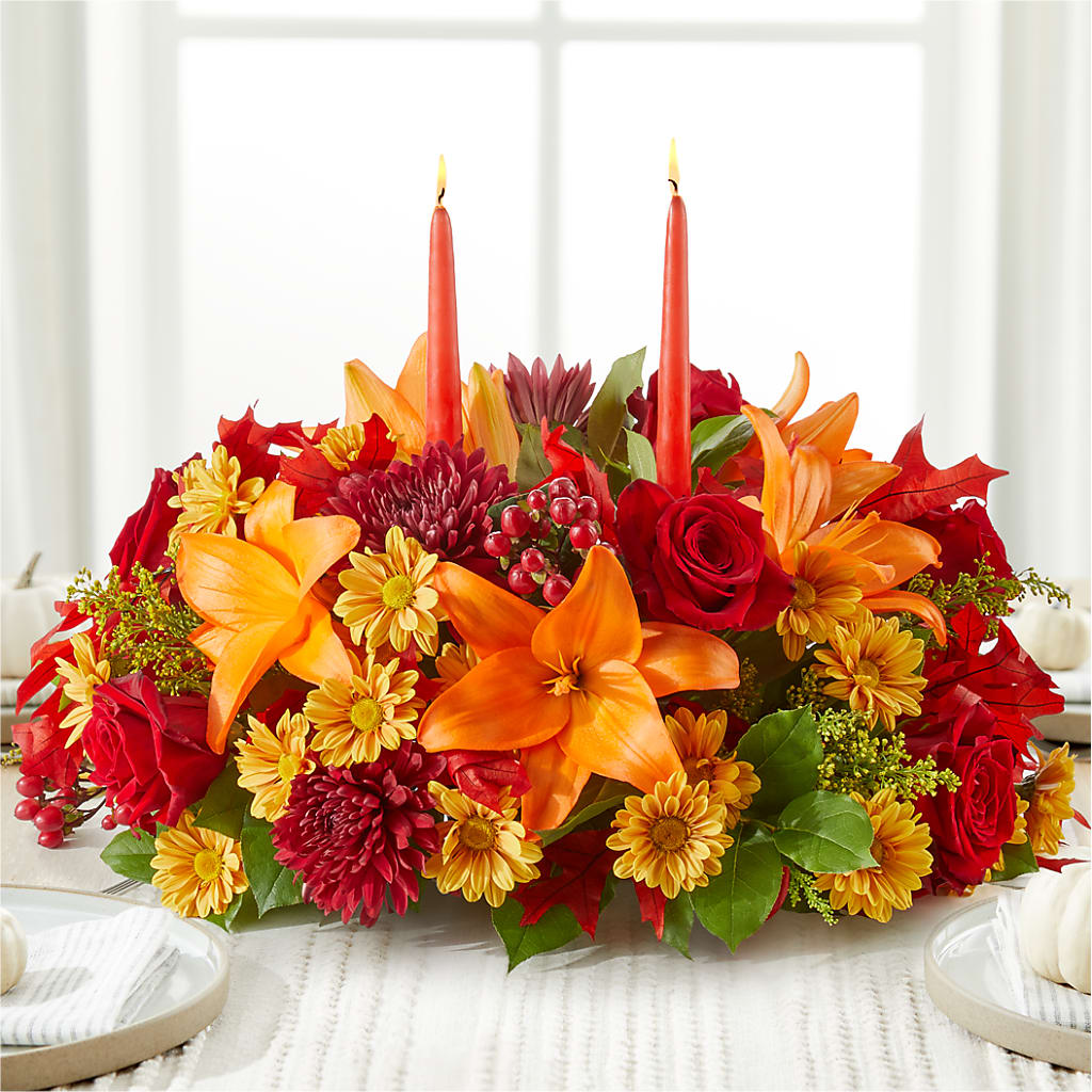 Autumn's Embrace Centerpiece –  Blossom Street Florist, Lauderhill FL