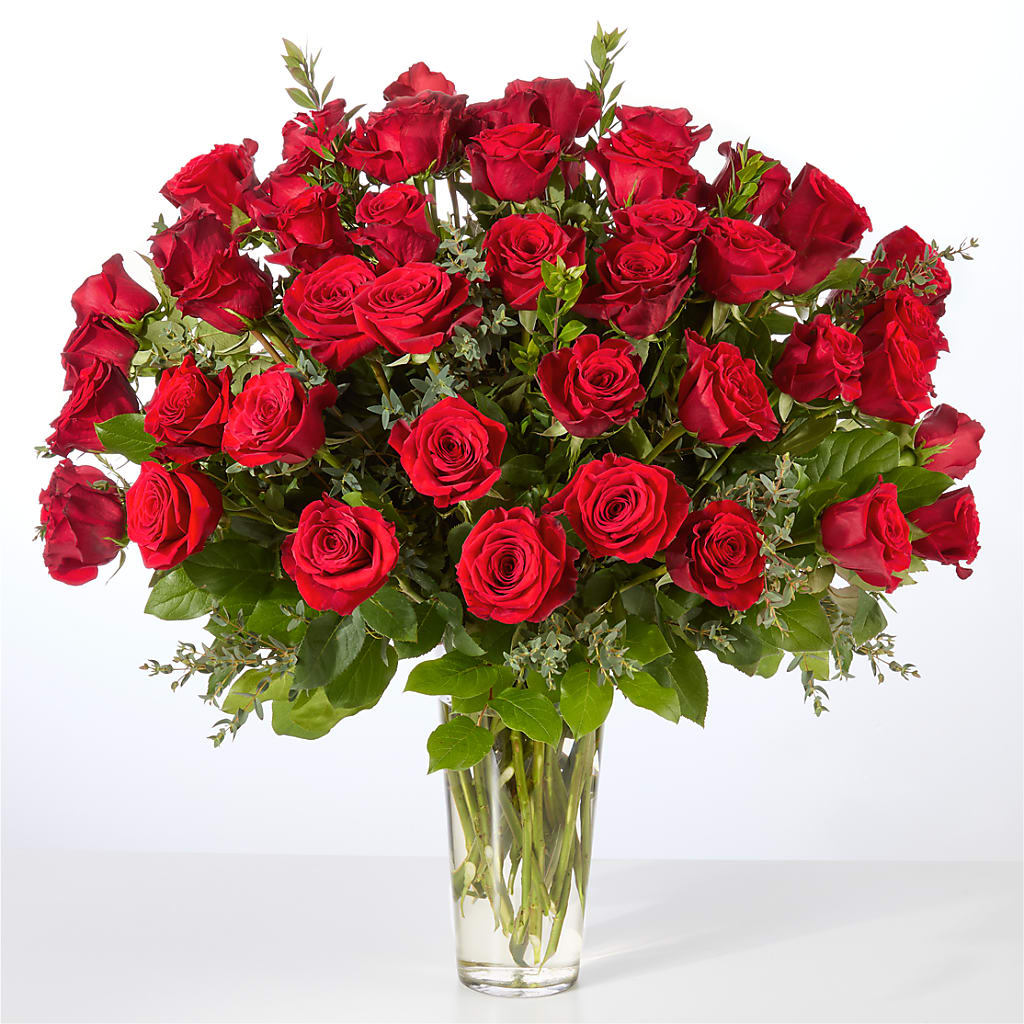 Forever Yours Fifty Stem Red Rose Bouquet –  Blossom Street Florist, Lauderhill FL