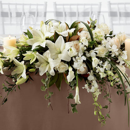 White Linen Arrangement –  Blossom Street Florist, Lauderhill FL