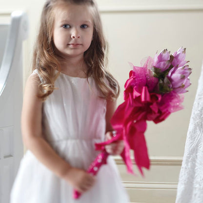 Sparkle Pink Flower Girl Bouquet –  Blossom Street Florist, Lauderhill FL