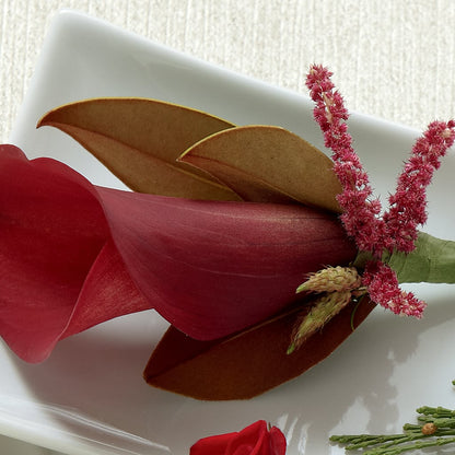 Red Calla Boutonniere –  Blossom Street Florist, Lauderhill FL